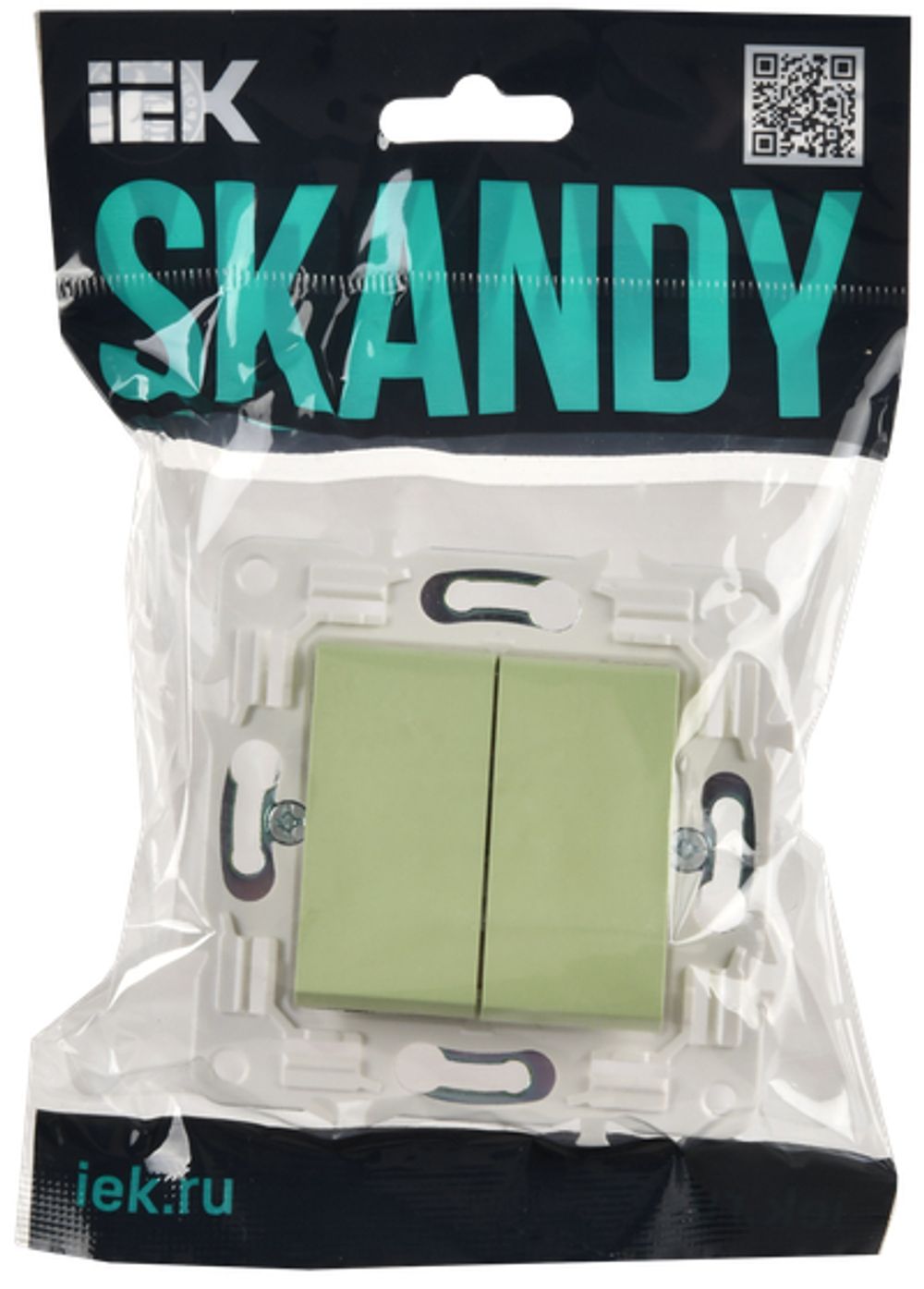 SKANDY Выключатель 2-клавишный проходной 10А SK-V05G мятный IEK