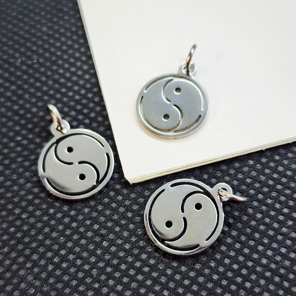 Подвеска Инь Янь, сталь, 14мм, штучно