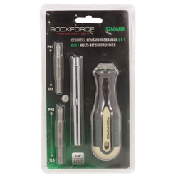 Отвертка комбинированная переставная(PH1xSL5,PH2xSL6),в блистере RockForce##Rock FORCE RF-32806MR