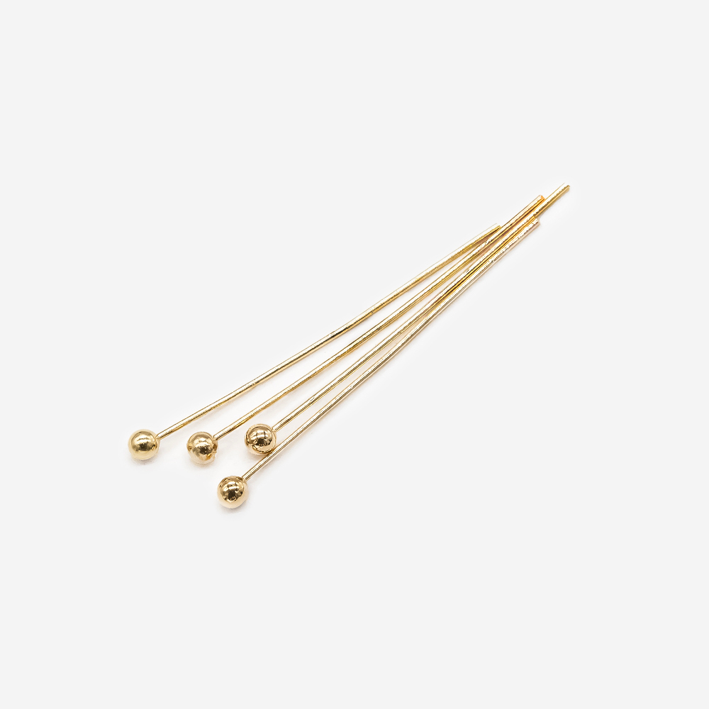 Пины с шариком, 25*0,4мм, позолота