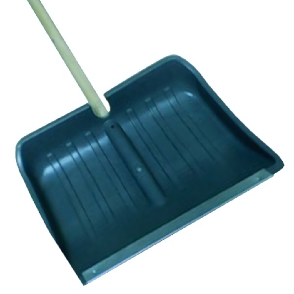 Лопата снеговая с черенком с металической планкой 470*350 "Селфи" цветная