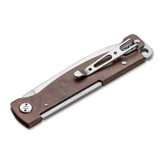 Складной нож Boker 01BO852 Atlas Copper c клинком из стали Sandvik™ 12С27, рукоять медь