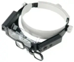 Лупа Kromatech налобная 1,5/3/6/8/17x, с подсветкой (2 LED) MG81007-P