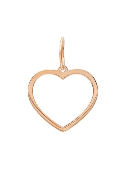 Фото подвески Контур Сердца из золота, вид спереди