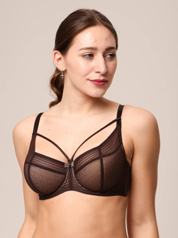 Бюстгальтер Zebra полупоролоновая чаша на каркасах (шоколад)