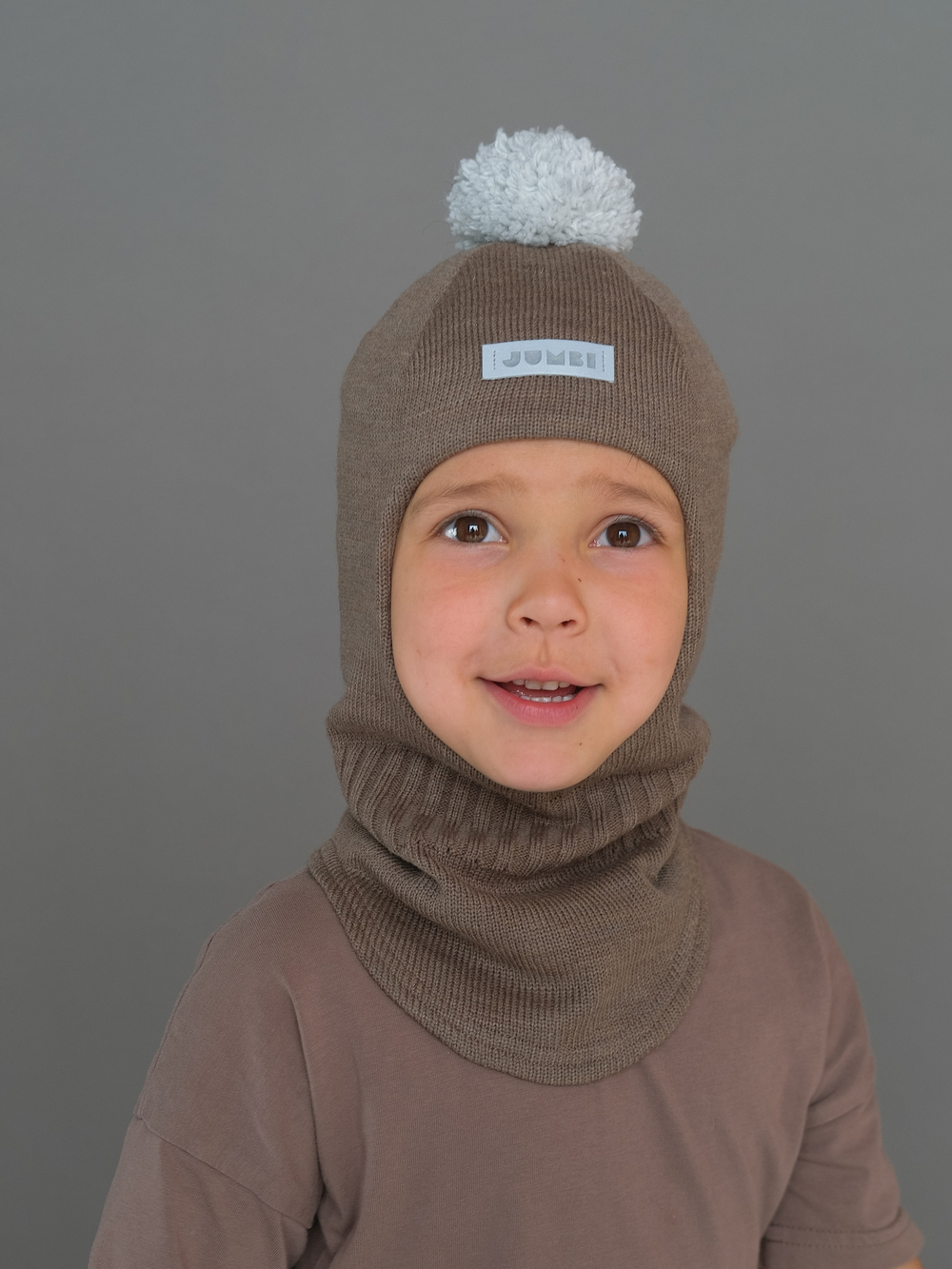 Шлем весенний/осенний вязаный (Латте) ЧИП