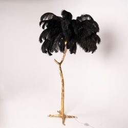 Торшер страусиные перья Feather Lamp A MODERN GRAND TOUR черный