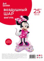 Шар 3D (25''/64 см) Фигура на подставке, Минни Маус, 1 шт. в уп.