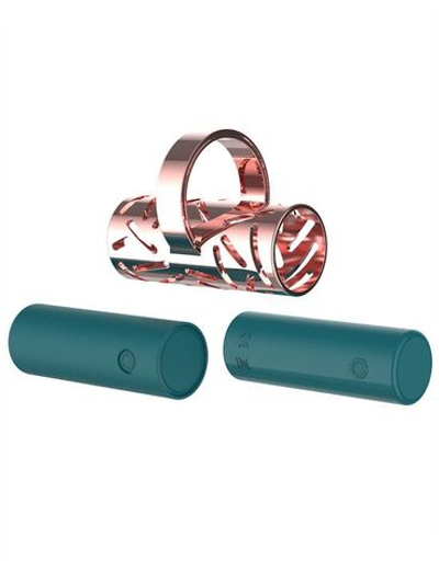 Зеленая вибропулька на палец Gold Finger в металлическом корпусе (Цвет: зеленый)