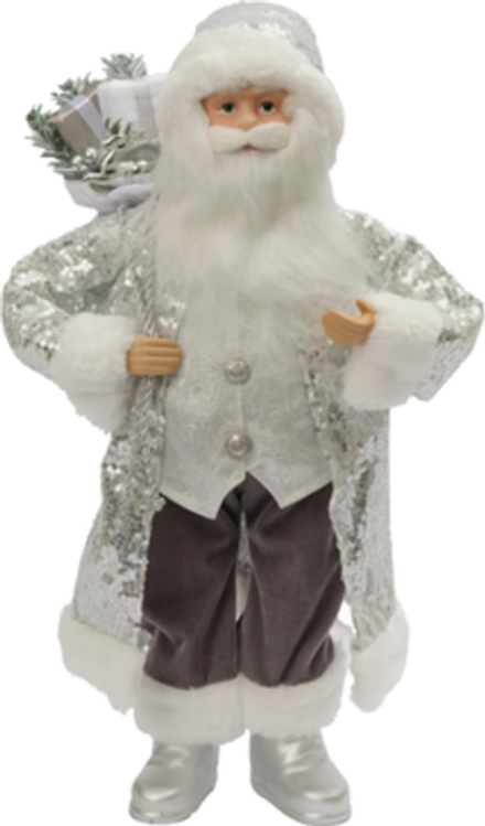 Фигура Дед Мороз в серебристой шубе 45см, SYLRA-1524232