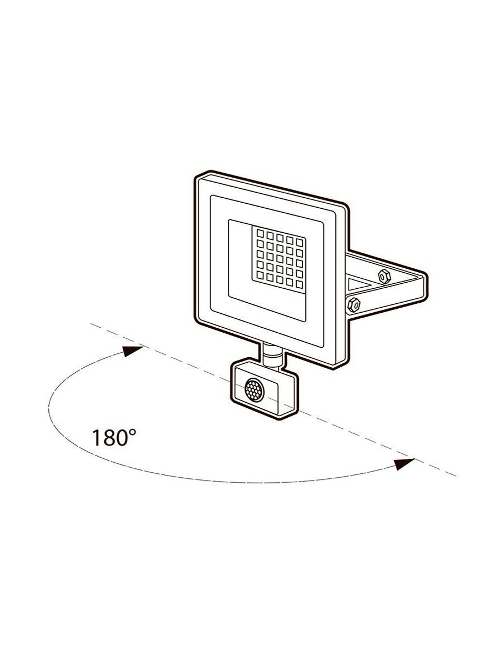 Прожектор светодиодный PFL-SC SENSOR 30Вт 6500К IP54 190-260В ДО закален. матов. стекло датчик движения инфракрасный JazzWay 5001411
