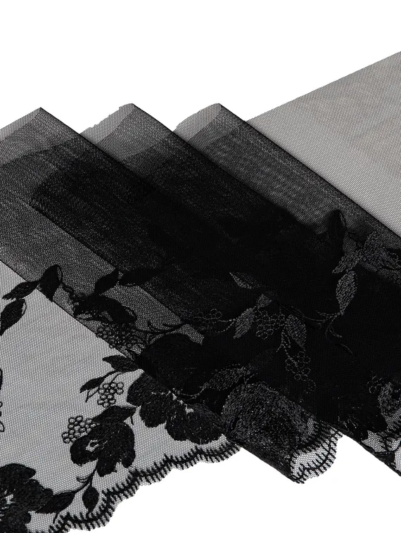 05-151 Вышивка на неэл. сетке 23 см, черный (левая)