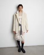 Юбка из шелка с вышивкой молочный