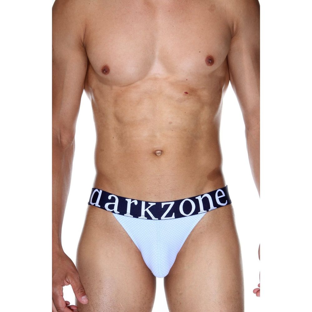Мужские трусы танга голубой с узором DARKZONE DZN6176