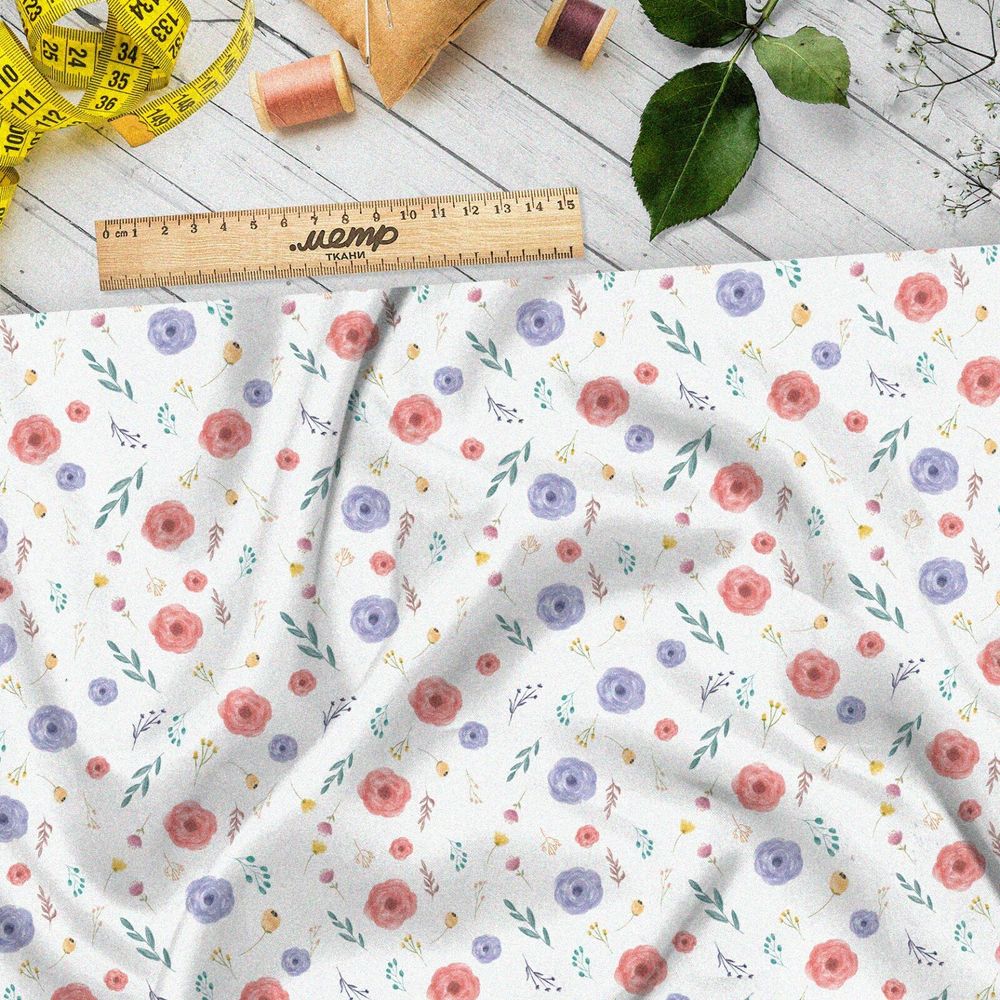 Ткань поплин прекрасные и сочные цветочки