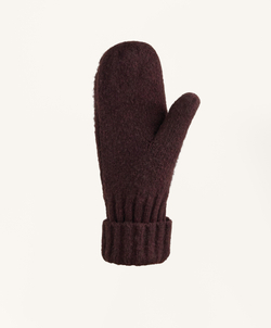 Oysho Варежки с аранским узором, темно-виный