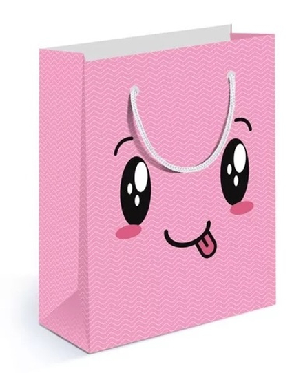 Пакет подарочный, Смайл, Розовый, 13,5*11*6 см, 1 шт.