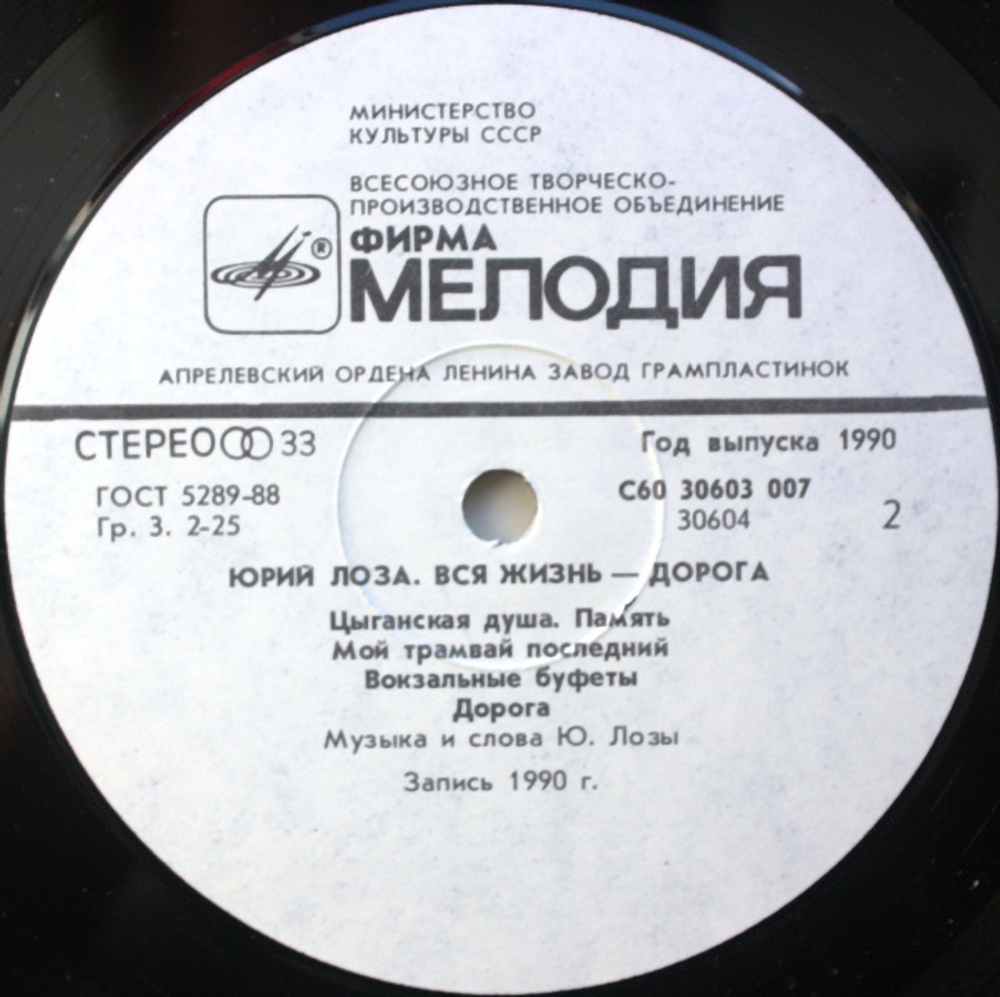 Юрий Лоза / Вся Жизнь - Дорога (LP)