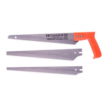 Ножовка по дереву, 300 мм,  3 сменных полотна, пластиковая рукоятка (Ижевск) Россия 23120