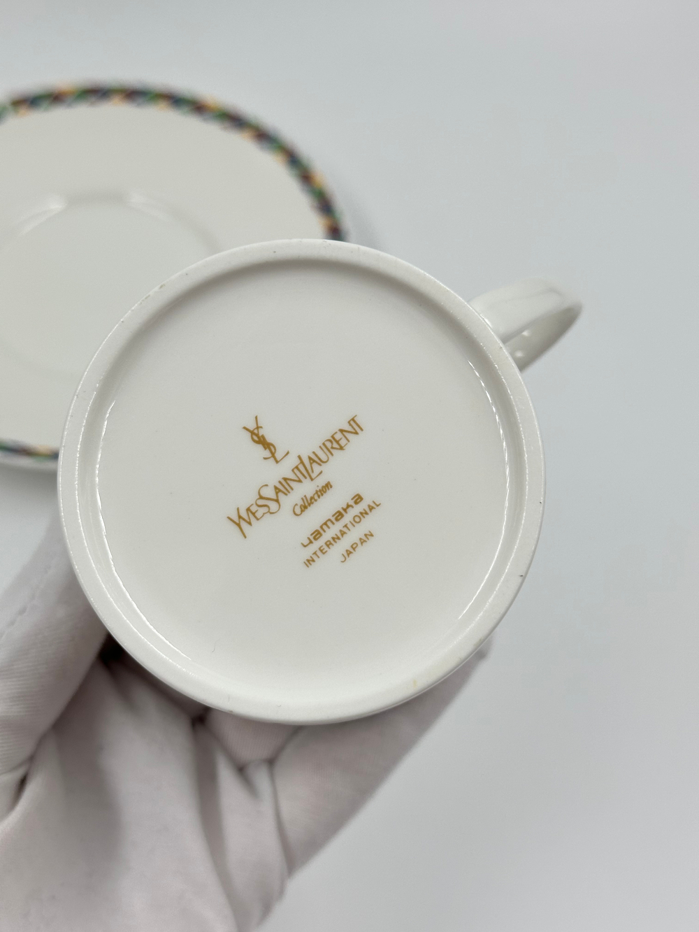 Кофейная пара белая Yves Saint Laurent by Yamaka