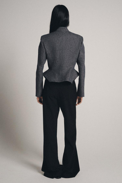 ZARA ЖАКЕТ С БАСКОЙ ИЗ СМЕСОВОГО ЛЬНА — ZW COLLECTION, БЕЖЕВЫЙ/ТЕМНО-СИНИЙ