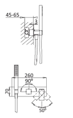 Смеситель для ванны и душа CEZARES PORTA-VDM2-BIO