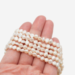 Жемчуг культивированный с поперечным отверстием, айвори, 5,5-6мм, фриформ