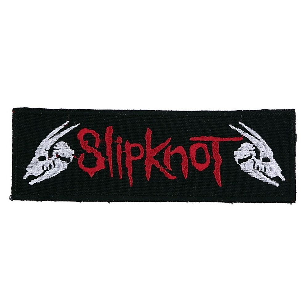 Нашивка Slipknot надпись с черепами (351)