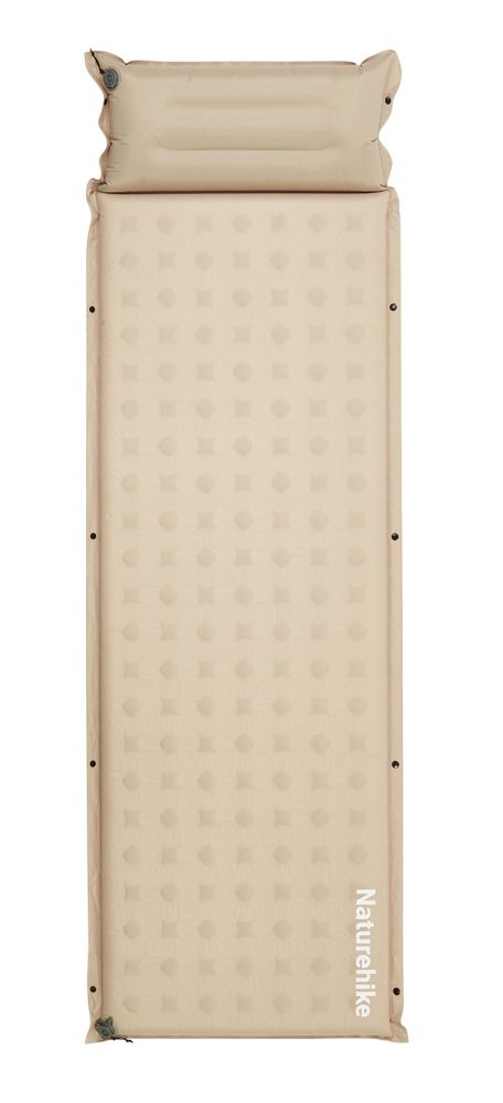 Коврик надувной односпальный Naturehike D series, с подушкой, бежевый (CNK2550WS025)