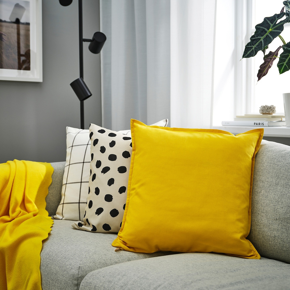 IKEA GURLI  (ИКЕА ГУРЛИ)  -  Наволочка, желтая, 50x50 см
