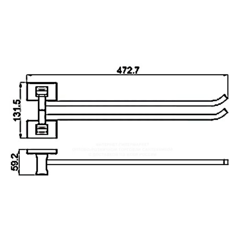 Держатель для полотенец, мет-л, чер, Gappo, G0712-6