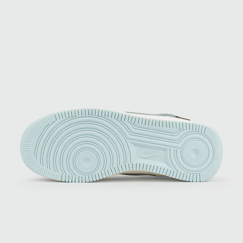 Кроссовки Nike Air Force 1 Mid Grey / White Blue Ftwr. with Fur Wmns
