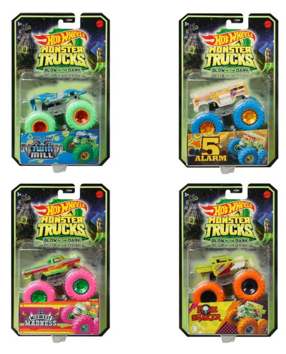 Hot Wheels Машинка светится в темноте монстр-трак в ассорт. (Mattel)