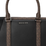 MICHAEL KORS MK Cooper Cow Leather Handbag Briefcase Large Men"s Black & Dark Brown