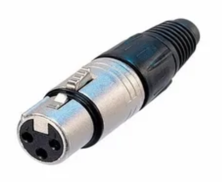 Акустический разъём XLR, 3-х контактный, "мама" (черный)