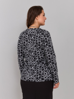 Лонгслив ЛНкл-080/черный-квадратбелый