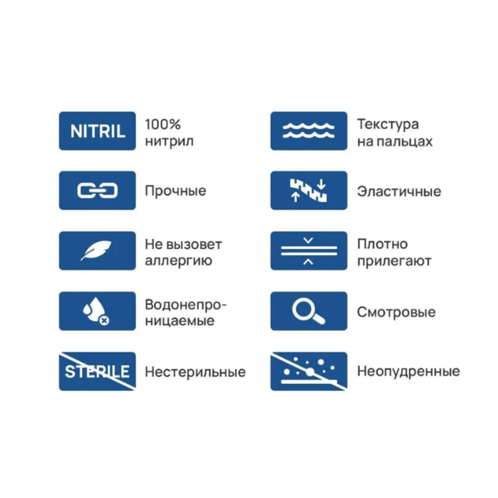Перчатки нитриловые голубые 100 шт(50 пар) Размер L
