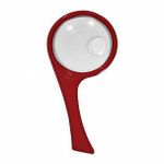 Лупа 75мм 2х/4х-КРАТНАЯ С РУЧКОЙ красн. пластик