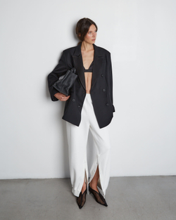 Комплект: толстовка и брюки из футера на кнопках белый