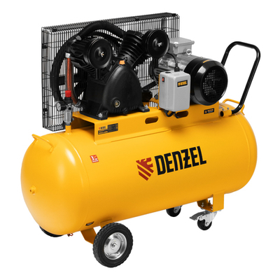 Компрессор поршневой ременной BCV 5500-T/200. 5.5 кВт. 200 литров. 850 л/мин Denzel