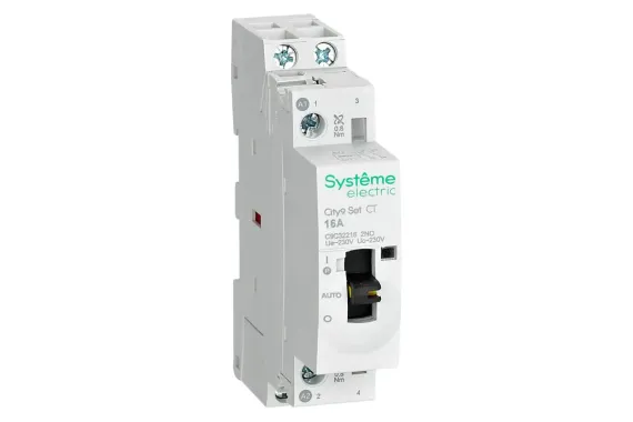Контактор модульный Systeme Electric City9 Set 2П 16А 220В АС 2НО 39272