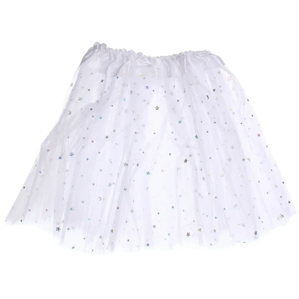 Карнавальный костюм «Звездное небо» (юбка, ободок, волшебная палочка), Белый