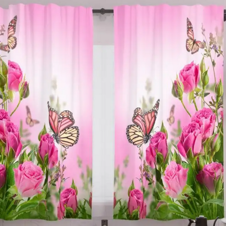 Фотошторы для кухни "В. РОЗОВЫЕ РОЗЫ", Россия.