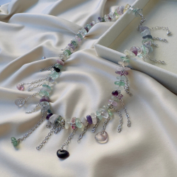 Колье-чокер "Северное сияние" с флюоритом