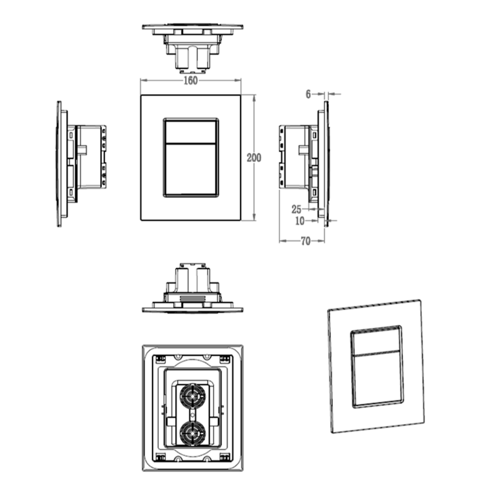 Кнопка смыва для инсталляции пневматическая WONZON & WOGHAND, Черный матовый (WW-IB256-MB)