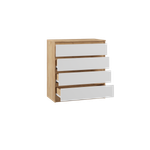 МС Мадера Комод К4М 800*1000*420 (корпус лдсп дуб крафт золотой, фасады лдсп белый)