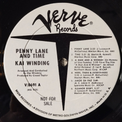 Винтажная виниловая пластинка LP Kai Winding Penny Lane and Time (USA 1967) (Promo)