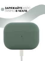 Чехол КАРТОФАН для Apple AirPods Pro (арт. AIRPRO-SLIM-SILICON-MIDNIGHTGREEN)