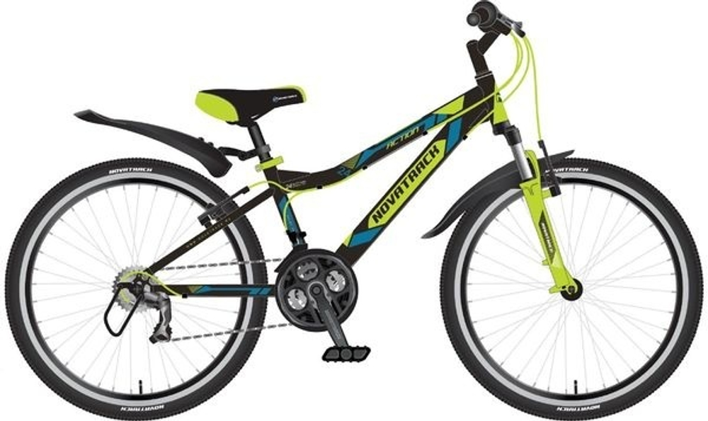 Велосипед NOVATRACK 24", ACTION, синий, рама алюм, Shimano 21 speed, FT35/TZ30/RS35/SG-7SI