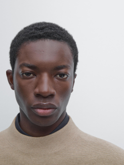 Massimo Dutti Свитер из смесового хлопка с высоким воротником, норка